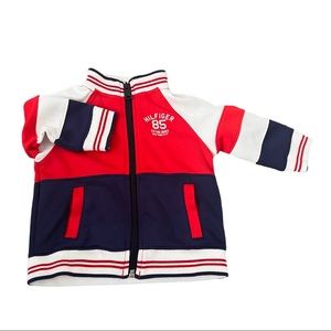 Tommy Hilfiger Toddler Boys Athletic Zip Up Jacket 12 months Orange Blue White